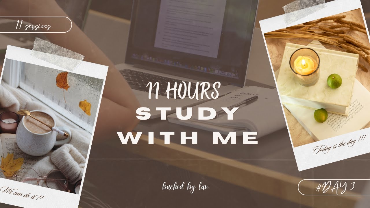 Day 3: Progress Begins🌱: 11 Hour Study with Me Live | 11 sessions | Fire Cracker | Backed By Law